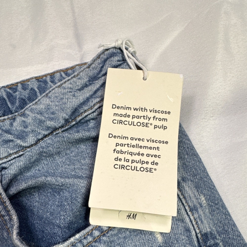 H&M Baggy High Waist Jeans Women's Size 6 Light Wash Wide Leg Denim NWT - Picture 5 of 10
